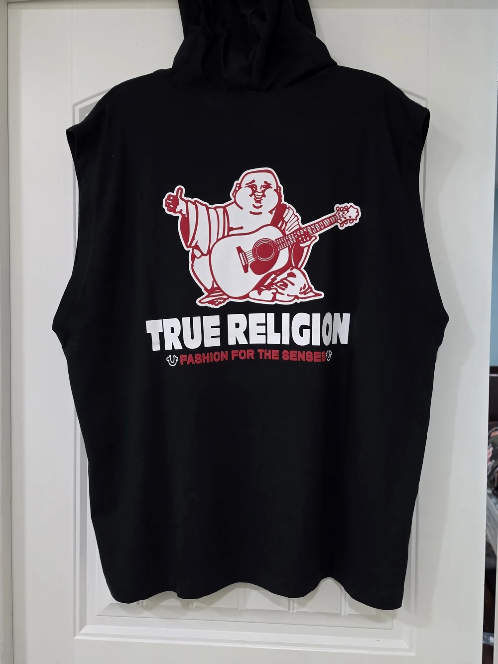 True Religion Men's Black Logo Hoodie Tank